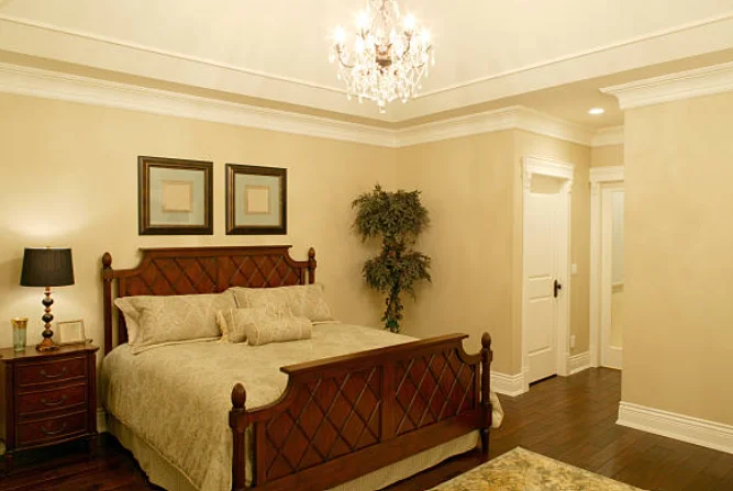 chandeliers in bedroom