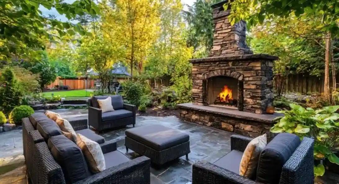 how to build an outdoor stone fireplace