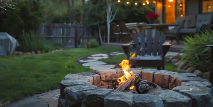 building backyard fireplace